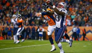 Tight End Dwayne Allen (r.) wurde beim Kantersieg der Patriots bei den Broncos in Week 10 zum 68. Spieler in der NFL, der einen Touchdown-Pass von Tom Brady gefangen hat. SPOX präsentiert die Top 20 der Brady-TD-Receiver