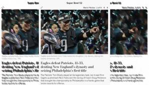 Bei der "Washington Post" feiern sie nicht nur den Sieger, man spricht von einem Knacks, den die Patriots abbekommen haben.