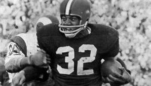 32: Jim Brown (1957-1965): Cleveland Browns. Honorable Mentions: Marcus Allen, Edgerrin James, Franco Harris, O.J. Simpson.