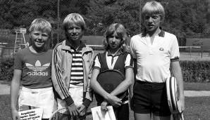 Früh übt sich, was ein Meister werden will: Als Siebenjähriger meldet sich Boris Becker im Tennisclub Blau-Weiß Leimen an. Schnell zeigt sich das große Talent des Knaben - hier an der Seite von Steffi Graf