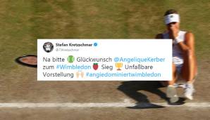 Auch aus anderen Sportarten verneigen sich die Promis reihenweise. Stefan Kretzschmar adelt die "unfassbare Vorstellung" von Kerber. #angiedominiertwimbledon.