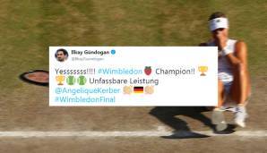 Ilkay Gündogan feiert den Erfolg der ersten deutschen Wimbledon-Siegerin seit 22 Jahren mit einem beherzten "Yesssssss!!!!"