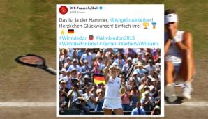 Der DFB bezeichnet Kerbers Wimbledon-Sieg von seinem Frauenfußball-Account als "Hammer".