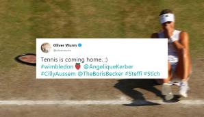 Journalist Oliver Wurm macht eine kluge #itscominghome-Hype-Referenz und sagt "Tennis is coming home".