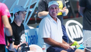 Andy Murray und ein selten lächelnder Ivan Lendl beim Training für die Australian Open 2017.