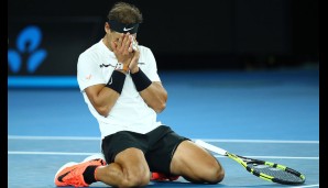 Rafael Nadal kann seinen Einzug ins Halbfinale kaum fassen. Riesige Emotionen beim Spanier.