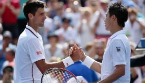 Novak Djokovic (l.) und Kei Nishikori (r.)