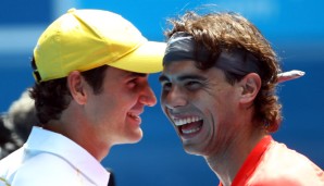 Roger Federer und Rafael Nadal können herzlich über sich selber lachen
