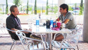 René Stauffer und Roger Federer in Indian Wells