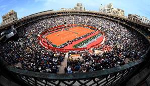 Der Tennis-Court in Valencia während dem Viertelfinale zwischen Spanien und Deutschland.