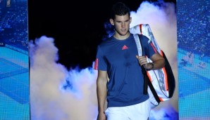 LONDON, ENGLAND - NOVEMBER 15: Dominic Thiem of Austria walks out on court for his men's singles match against Gael Monfils of France on day three of the ATP World Tour Finals at O2 Arena on November 15, 2016 in London, England. (Photo by Clive Bru...