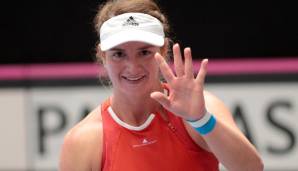 "High five" - Melanie Klaffner holt den ersten Punkt für Österreich