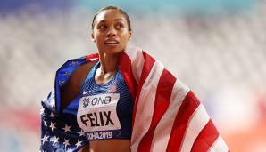Allyson Felix (USA, Leichtathletik) - zehn Monate nach der Geburt ihrer Tochter brach sie Usain Bolts Rekord für die meisten WM-Siege. Sie steht nun bei 13 WM-Goldmedaillen.