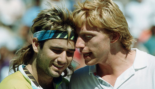 Heiße Rivalität: Gegen Andre Agassi verlor Becker 10 von 14 Spielern