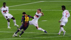 FC Barcelona - AC Milan (CL-Achtelfinale 2013): 4:0 (Hinspiel: 0:2) - Nach der 0:2-Pleite im San Siro war es einmal mehr Messi, der seine Katalanen in die Erfolgsspur führte. Sein Doppelpack egalisierte das Ergebnis bereits zur Halbzeit.