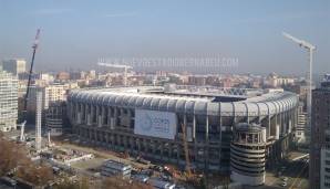 Als die ersten Kräne für das Großprojekt in der spanischen Hauptstadt hochgezogen wurden, sah das Stadion noch so aus.