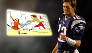Messer, Schere, Licht usw. Sie wissen schon! Superstar-Quarterback Tom Brady wusste offenbar nicht um die Tücke von Scheren und schnitt sich dermaßen böse in den rechten Daumen, dass er kurzfristig für ein Vorbereitungsspiel passen musste.