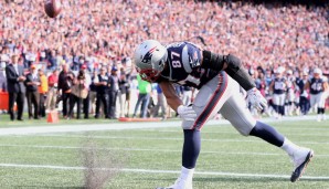 So viele Gronk Spikes! Rob Gronkowski hat mittlerweile 68 Touchdowns in der NFL erzielt und damit einen neuen Franchise-Rekord für die New England Patriots aufgestellt