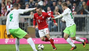 Platz 4: Franck Ribery (Notendurchschnitt 2,7; FC Bayern München). Nicht ohne Grund haben die Münchner seinen Vertrag verlängert. Auch wenn er nur 11 Spieler und 661 Minuten bestritten hat, kommt der Franzose auf zwei Tore und fünf Assists.