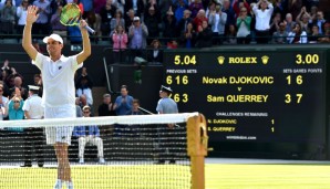 WIMBLEDON 2016, NOVAK DJOKOVIC - SAM QUERREY 6:7, 1:6, 6:3, 6:7: Trotz Unterbrechung nach zwei Sätzen rang Sam Querrey den unbesiegbaren Joker am zweiten Tag nieder - und machte eine der größten Wimbledon-Sensationen aller Zeiten perfekt