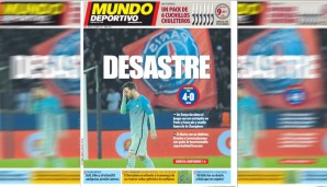 Mundo Deportivo wird ähnlich dramatisch, bildet einen frustrierten Leo Messi ab und schreibt von einem "Desaster"