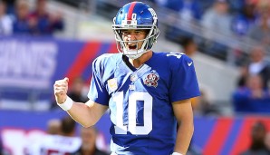2. Eli Manning, New York Giants: 65 Millionen Dollar garantiert, maximal 21 Millionen Dollar im Schnitt pro Jahr (bis 2019)