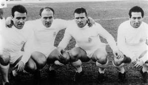REAL MADRID: Mit Alfredo di Stefano im Sturm beherrschten die Königlichen in den 1950er Jahren den europäischen Fußball. Fünf Titel in Serie im Pokal der Landesmeister sind bis heute Rekord.