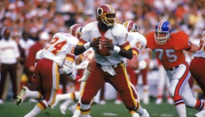 XXII: Washington Redskins - Denver Broncos 42:10 - Mit MVP Doug Williams (340 YDS, 4 TD, INT) wurde zum ersten Mal ein schwarzer Quarterback Super-Bowl-Champion. Dabei hatten die Skins zwischenzeitlich 0:10 zurück gelegen ...