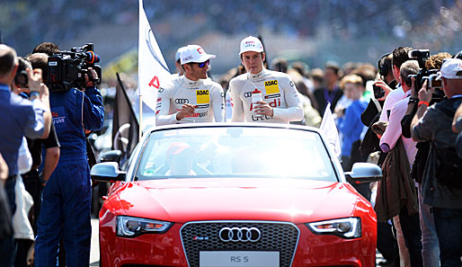 Timo Scheider und Adrien Tambay bei der obligatorischen Runde über den Hockenheimring...