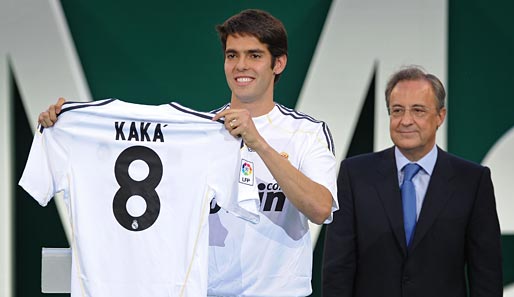 Nach neun Milan-Jahren streifte Kaka das Trikot von Real Madrid über. 65 Millionen Euro ließ sich Madrid die Dienste des Brasilianers kosten