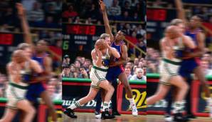 Schon in seinen Anfangsjahren in der NBA bei den Pistons verteidigte der 27. Pick von 1986 stets die Stars wie Larry Bird. Äußerlich sah er damals noch ganz ziemlich normal aus.