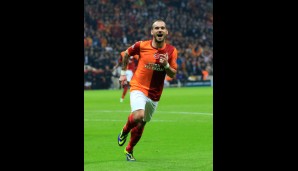 Rang 10: Wesley Sneijder von Galatasaray (12 Tore)