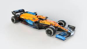 MCLAREN: Den Anfang hatte McLaren gemacht und den MCL35M präsentiert - im bekannten Papaya-Orange und Blau.