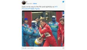 "Gasly auf seinem Weg zur FIA (und das zurecht)."