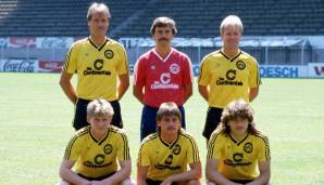 TORSTEN WOHLERT (3 Spiele): Den Blondschopf (vordere Reihe links) verpflichtete die Borussia 1987. Nach nur 22 Buli-Minuten zog der Verteidiger weiter. Später beim MSV Duisburg (1993 bis 2002) Leistungsträger und Kapitän in der 1. Liga.