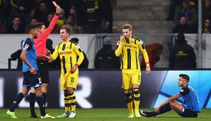 Borussia Dortmund geriet gegen Hoffenheim früh in Unterzahl