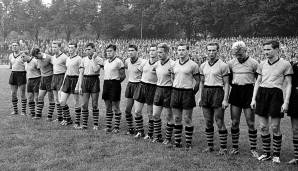 Platz 29: MANFRED KOSLOWSKI (Teamfoto von 1959 ohne Koslowski) - eingesetzt im Alter von 18 Jahren, 5 Monaten und 5 Tagen beim 1:1 bei Fortuna Düsseldorf am 28. Dezember 1958