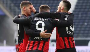 Die torgefährliche Dreifaltigkeit: Andre Silva, Luka Jovic und Filip Kostic werden vermutlich nur noch bis zum Saisonende gemeinsam bei Eintracht Frankfurt spielen.