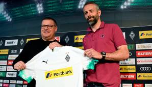 Hatten bei Gladbach ein gutes Verhältnis, das auch nach dem BVB-Wechsel nicht zerstört wurde: BMG-Sportdirektor Eberl und Marco Rose.
