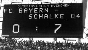 Platz 9: FC Bayern München - 0:7 am 09.10.1976 gegen FC Schalke 04.