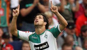 DIEGO: Der Brasilianer ist der erste Spieler in dieser Auswahl, der mit Pizarro zusammen für Bremen spielte. 37 Partien absolvierten die beide für Werder, Diego erzielte dabei acht Treffer. Gemeinsamer Punkteschnitt: 1,7.