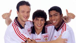 GIOVANE ELBER: Saison 1997/98 vom VfB Stuttgart zum FC Bayern - Für die Auflösung des Magischen Dreiecks legten die Münchner 6,5 Millionen Euro auf den Tisch. Und der Brasilianer stellte seine Torjägerqualitäten auch an der Isar unter Beweis.