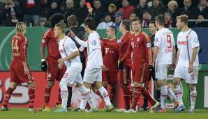 18. Dezember 2012, Achtelfinale des DFB-Pokals: In der 47. Minute lässt sich Ribery von Ja-Cheol Koo provozieren, Ribery verpasst Koo daraufhin eine Watschn. Schiedsrichter Kinhöfer zück glatt Rot und Bayern spielt fast eine ganze Halbzeit in Unterzahl.