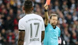 2. November 2019: Boateng erweist dem angezählten und seinerseits ungeliebten Kovac einen Bärendienst. Im Spiel bei Eintracht Frankfurt fliegt Boateng nach neun Minuten mit Rot vom Platz, der FCB wird mit 1:5 abgeschossen - und Kovac entlassen.