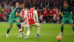 Lucas Moura (Tottenham Hotspur) beim 3:2 gegen Ajax Amsterdam, 8. Mai 2019. Im Rückspiel des CL-Halbfinals benötigten die Spurs bei Ajax drei Tore fürs Finale. Also ein Wunder und einen Helden, der dieses vollbringt.