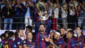 Platz 3 – FC BARCELONA (2015): 11 Siege aus 13 Spielen (84,6 Prozent Siegquote; 31:9 Tore)