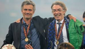 Mourinho mit Inters damaligen Präsident Massimo Moratti.