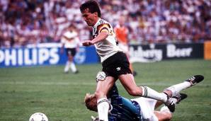 Platz 1: Lothar Matthäus - Von 1980 - 2000 absolvierte Matthäus 150 Spiele für die Nationalmannschaft. Der bisher einzige deutsche Weltfußballer und Weltmeister von 1990 schoss 23 Tore für Deutschland.