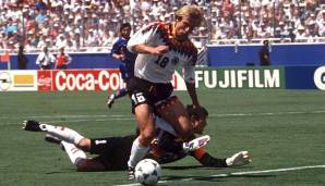 Platz 7: Jürgen Klinsmann - Der ehemalige Nationaltrainer spielte 108 Mal für Deutschland. Der Stürmer und Weltmeister von 1990 schoss 47 Tore im Zeitraum von 1987 und 1998 für die Nationalmannschaft.