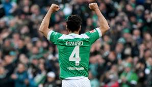 Platz 9: Claudio Pizarro (Werder Bremen, FC Bayern) - 34 Tore.